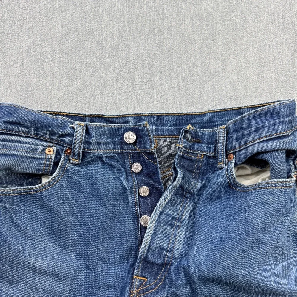 Levis 501‎ Jeans Mens 34X30 Fit 32X28 Blue Denim Button Fly Straight Leg Modern